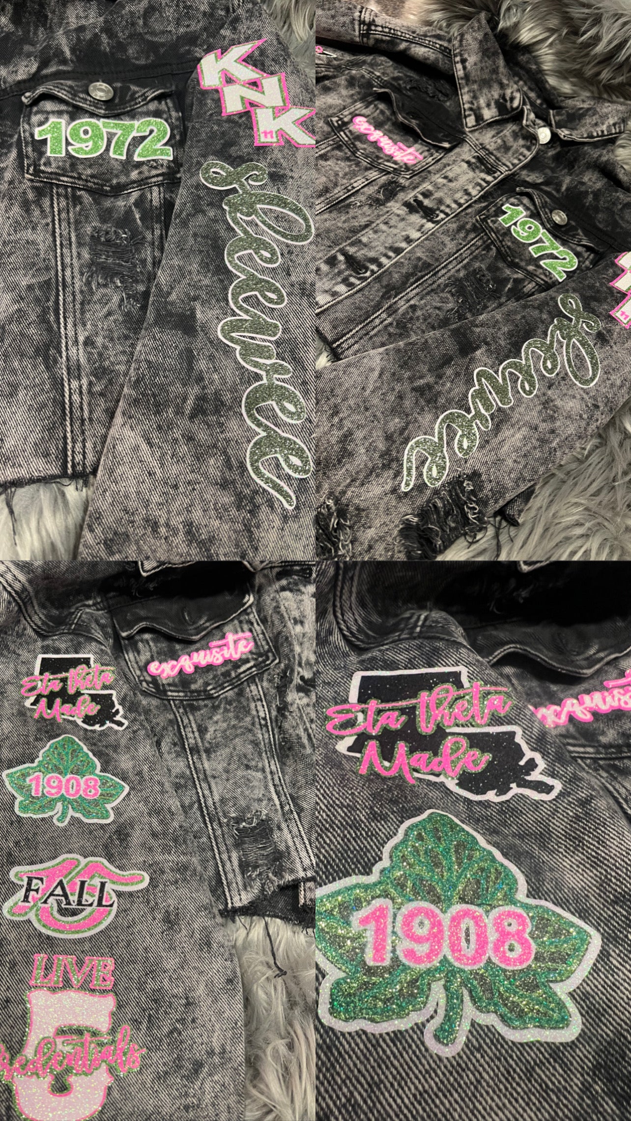 GLAM Sorority Cropped Jean Jacket